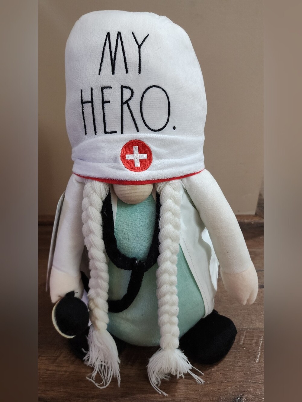 NWT Rae Dunn “My Hero” Plush Nurse Gnome for Medical Décor